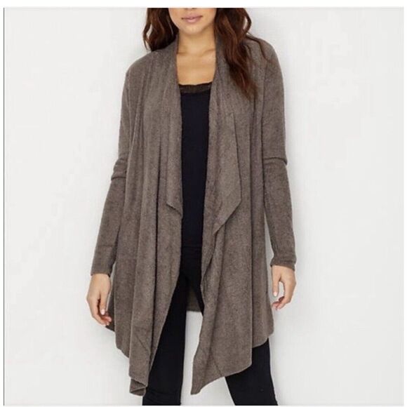 Barefoot Dreams Sweaters - Barefoot Dreams Cozychic Lite Knit Style 903 Brown Cardigan size S/M pockets